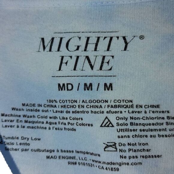 Mighty Fine Women's Blue Tie Dye NYC Forever Cropped T-Shirt Size M - Picture 3 of 5